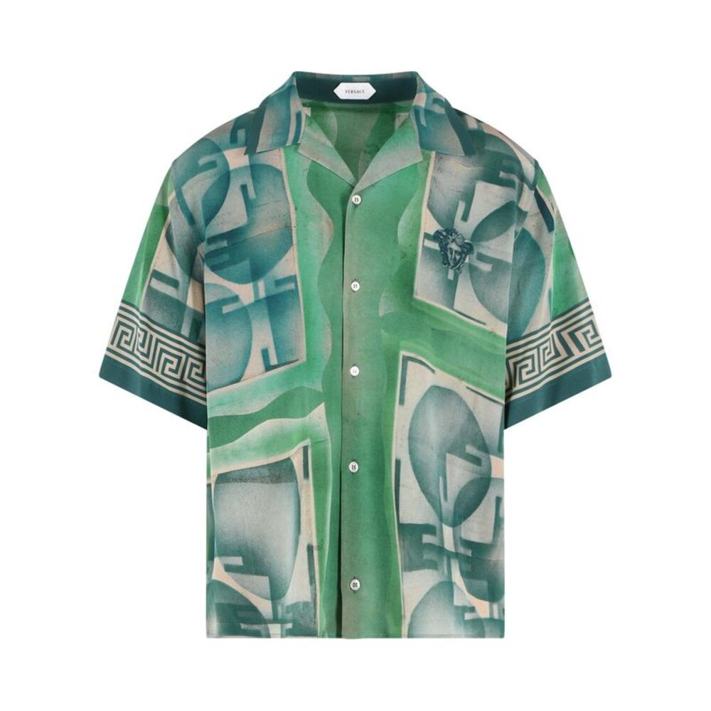 Versace 'Informal' Green Silk Shirt Men